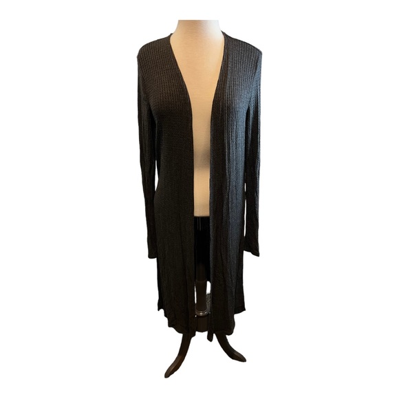 | ambiance | Grey Long Lightweight Cardigan Sweater LG - Picture 1 of 4